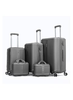 GIORDANO Giordano Hardside Luggage Trolley Bag 5 Pieces set,Grey (BC-12&14,S-20,M-24,L-28 Inch)  - Image 1