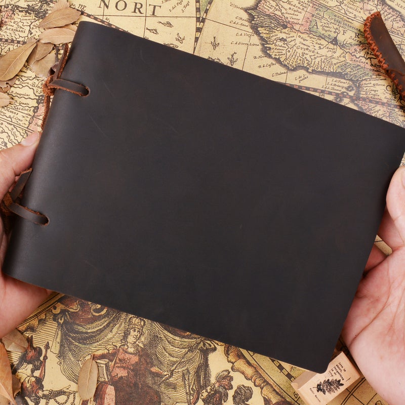 Vintage Handmade Leather Notebook With Genuine Leather Binding, Journal, Sketchbook, Drawing Book, In-Stock Planner - Image 4