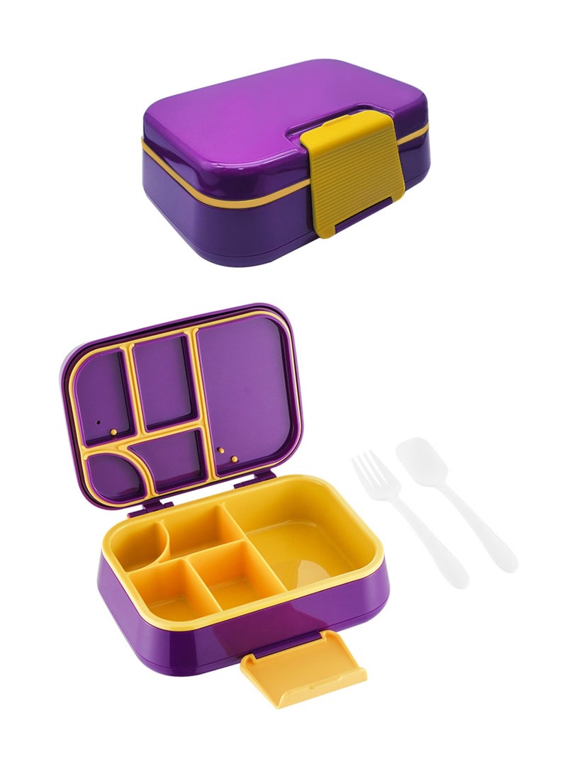 DB Innov. Lunch Box for Kid School, Bento Box with 5 Compartments, Leak-proof Food Container, Snack Box for Kids Adults Girls & Boys, Purple - Image 1