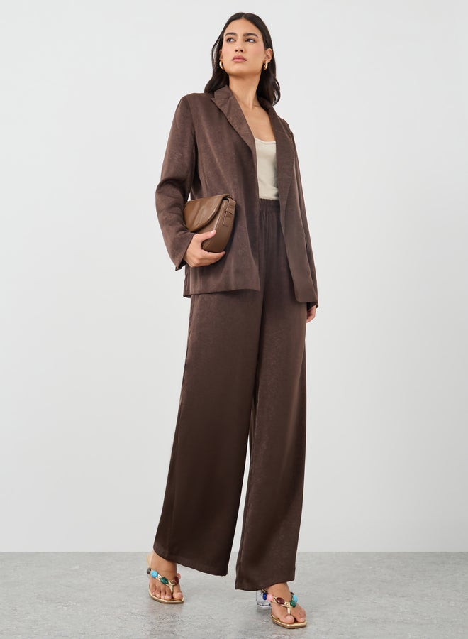 Styli Textured Regular Fit Blazer and Wide Leg Trousers Co-Ords  - Image 1