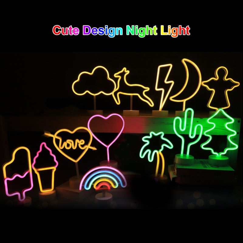 Cute Design Night Light Beside Lamp 3 * AA Cell Operated USB Powered Portable for Home Decoration Deco Birthday Present Gift - Image 5