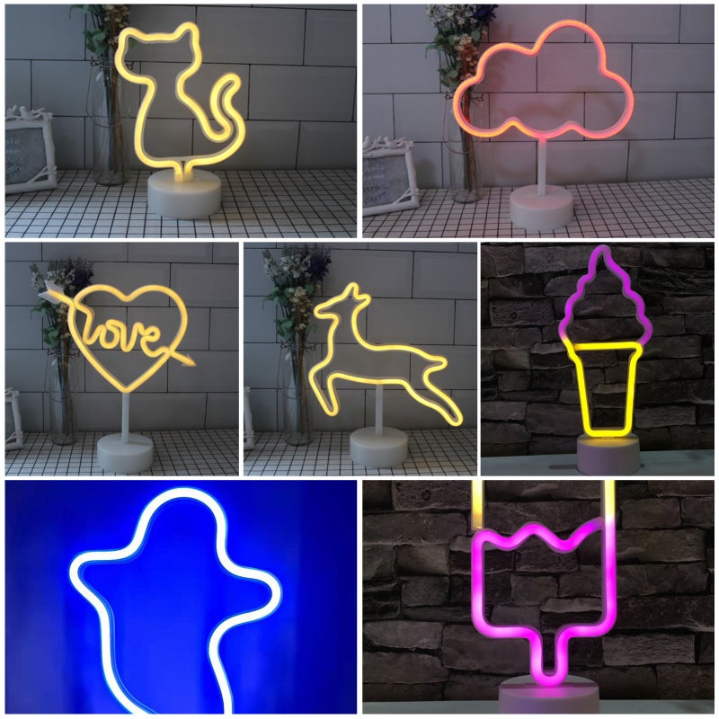 Cute Design Night Light Beside Lamp 3 * AA Cell Operated USB Powered Portable for Home Decoration Deco Birthday Present Gift - Image 3