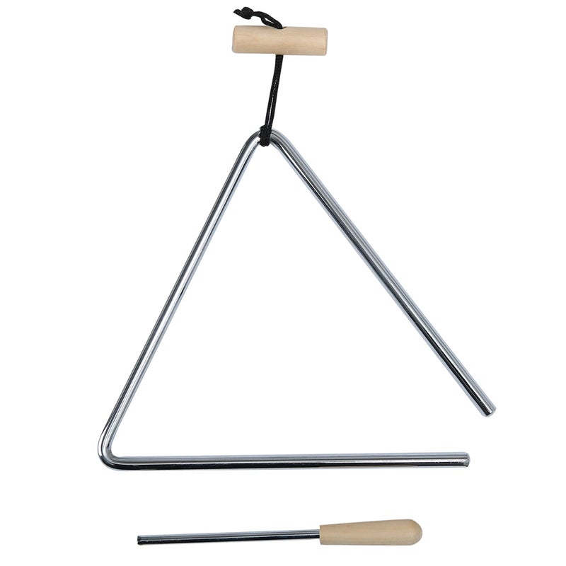 Mihey 8 Inch Musical Triangle Instrument, Steel Triangle Percussion Bell With Striker - Image 1
