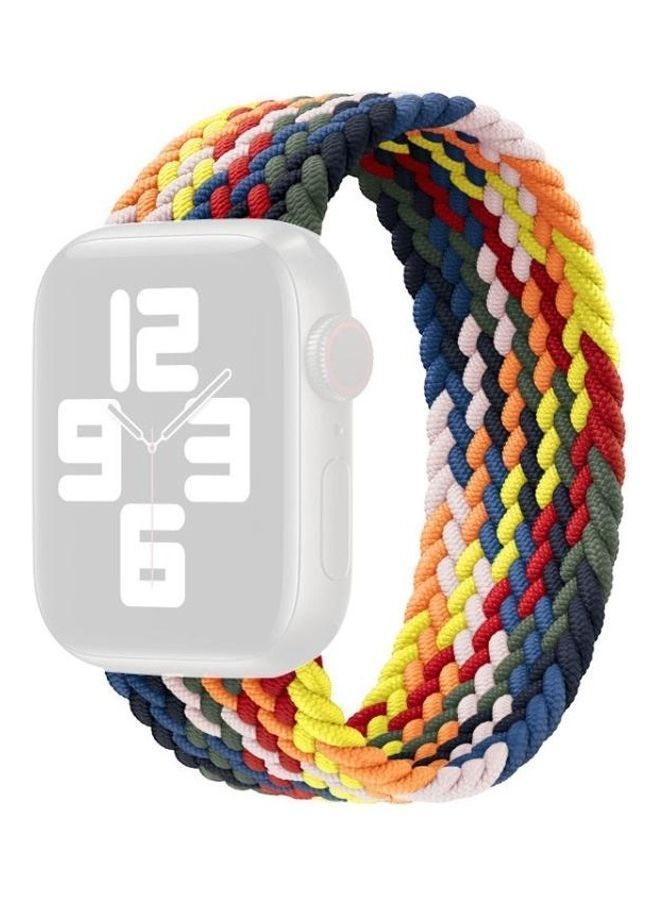 NIBEMINENT Metal Head Braided Nylon Replacement Watchbands For Apple Watch Series 7/6/5/4/3/2/1/SE 41/40/38 Multicolour - Image 1