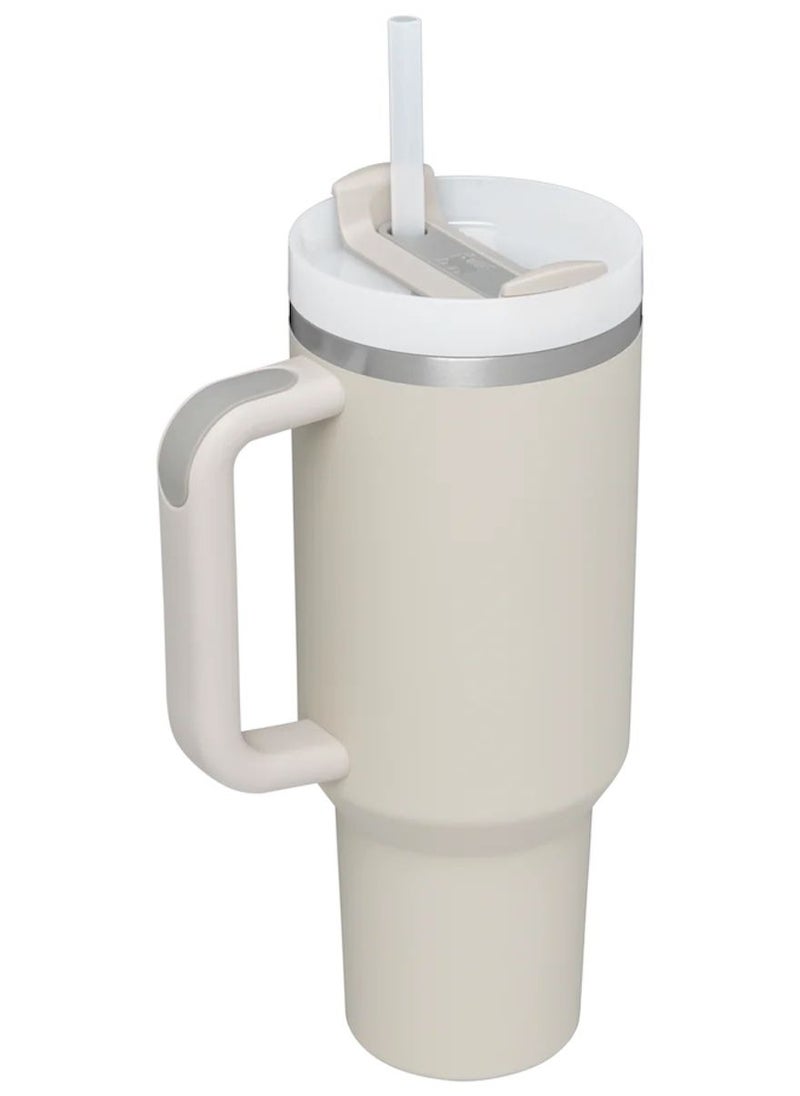 Stanley - Stanley Stainless Steel Tumbler with Lid and Straw for Iced Tea, Coffee and Juice, 887 ml - Cream 2.0 - Image 1