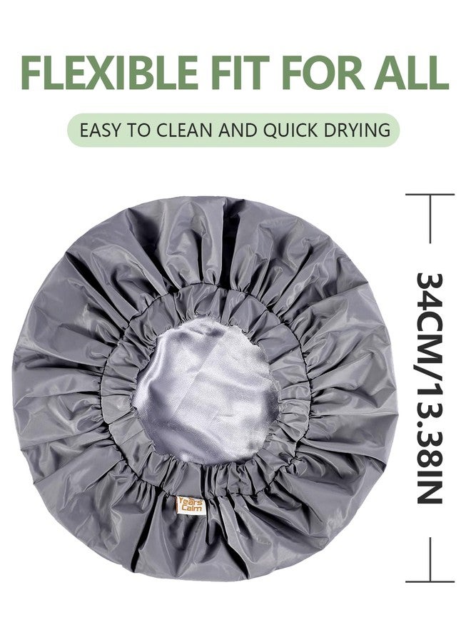 Years calm Reusable Waterproof Shower Caps for Women, Hair Caps for Showers, Double-Layer Elastic Design, for All Hairstyles, Travel-Friendly (grey) - Image 2