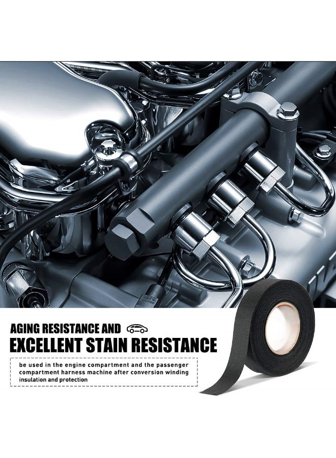 2 Pcs Wire Harness Automotive Cloth Tape - Adhesive High Noise Resistance Heat Proof Chemical Fiber Fabric Electrical Tape for Wrapping Wiring Harness/Insulation/Car Engine - Image 4