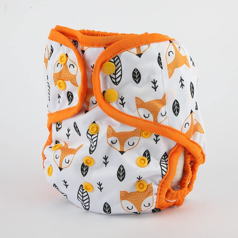 Hibaby One Size Cloth Diaper Cover Snap With Double Gusset (Fox Head) - Image 2