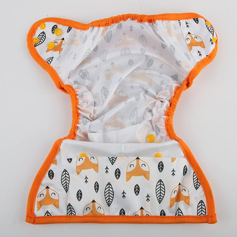 Hibaby One Size Cloth Diaper Cover Snap With Double Gusset (Fox Head) - Image 3