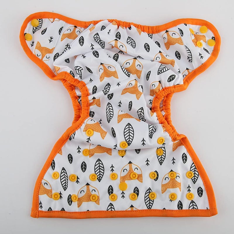 Hibaby One Size Cloth Diaper Cover Snap With Double Gusset (Fox Head) - Image 4