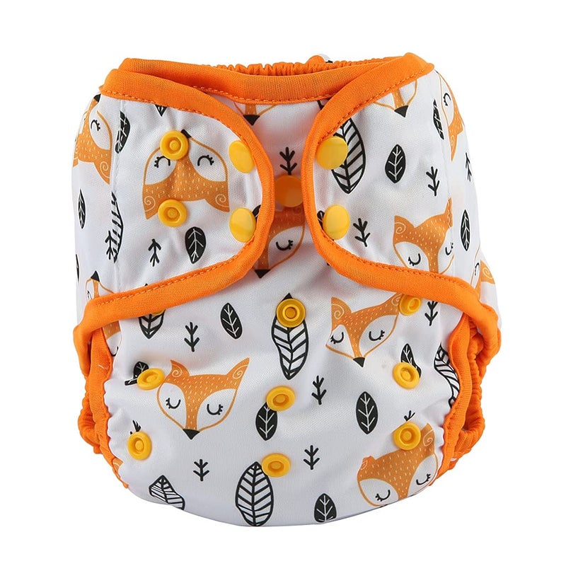 Hibaby One Size Cloth Diaper Cover Snap With Double Gusset (Fox Head) - Image 1
