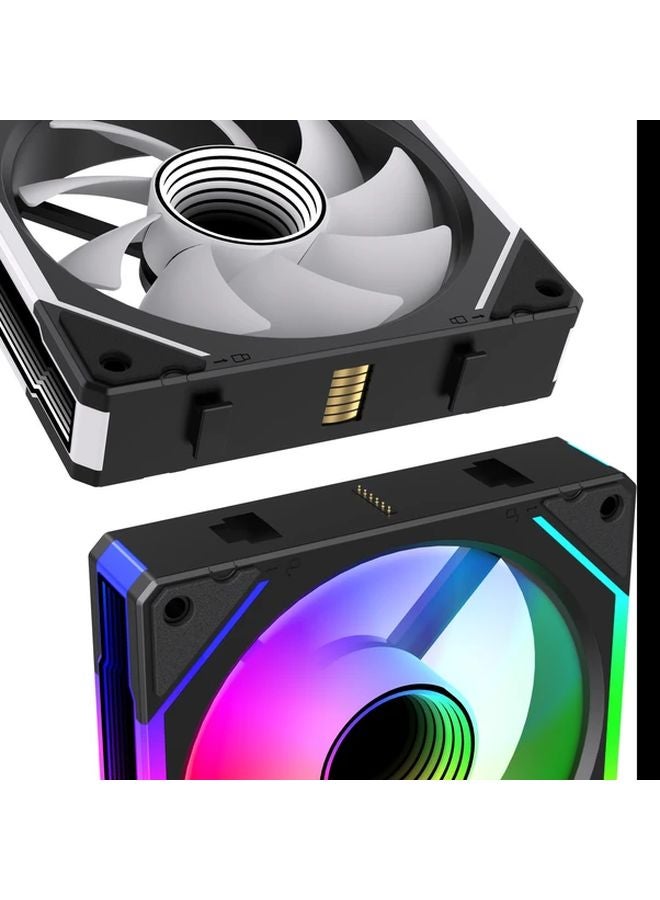 مروحة إل جي 120 3IN1 عكسية بيضاء RGB PWM 120 ملم عالية السرعة منخفضة الضوضاء تدفق هواء مزداج تبريد الكمبيوتر - Image 4