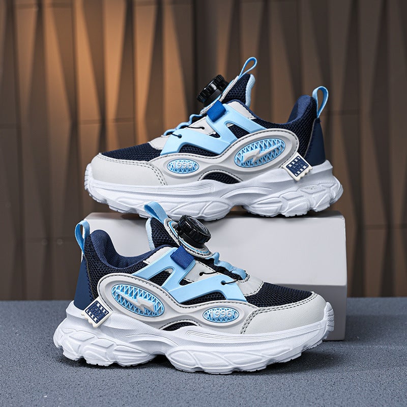 Boys' Shoes Spring 2026 New Model Mesh Breathable Casual Soft Sole Rotary Buckle Versatile Dad Shoes For Older Children And Students - Image 3