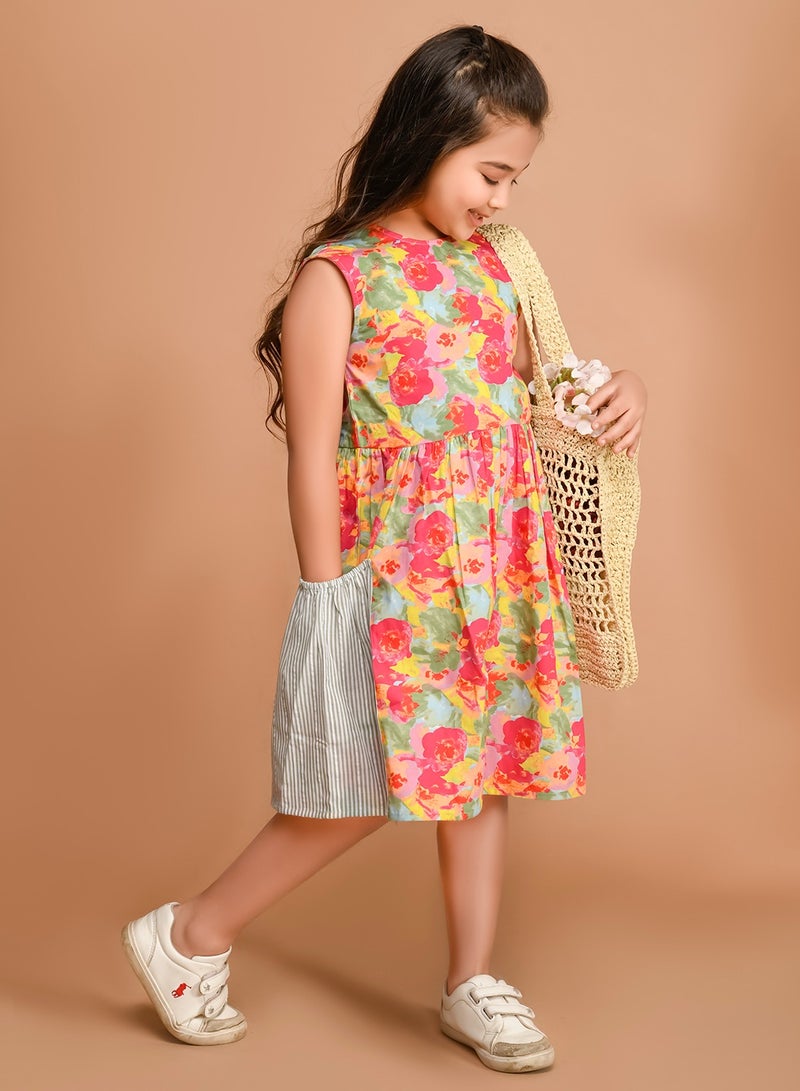 LILPICKS Floral Print Pocket Dress - Image 3