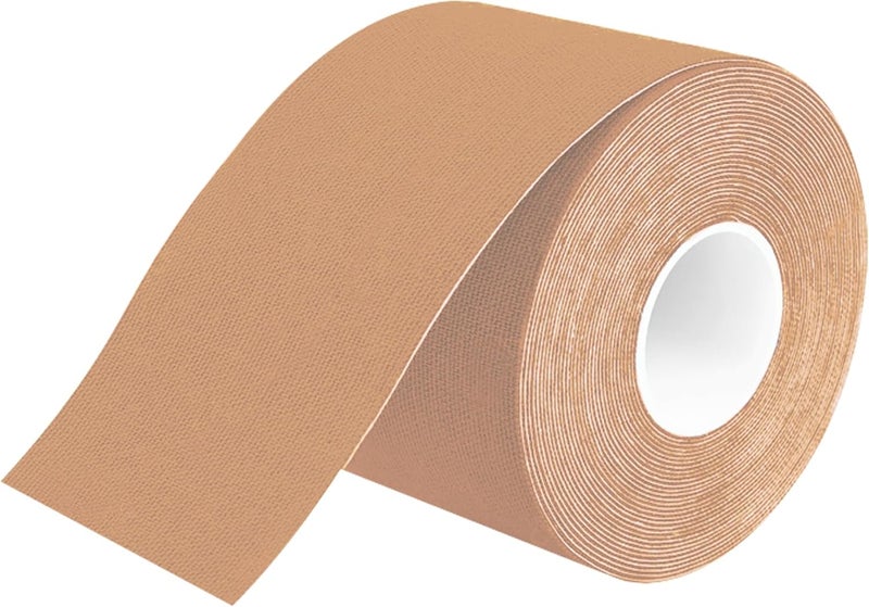 Axion Kinesiology Tape Uncut | 1 Beige Roll of Athletic Sports Tape | 16ft Length and 2'' Width | Waterproof • Skin-Friendly • Elastic | Ideal for Sports | - Image 1