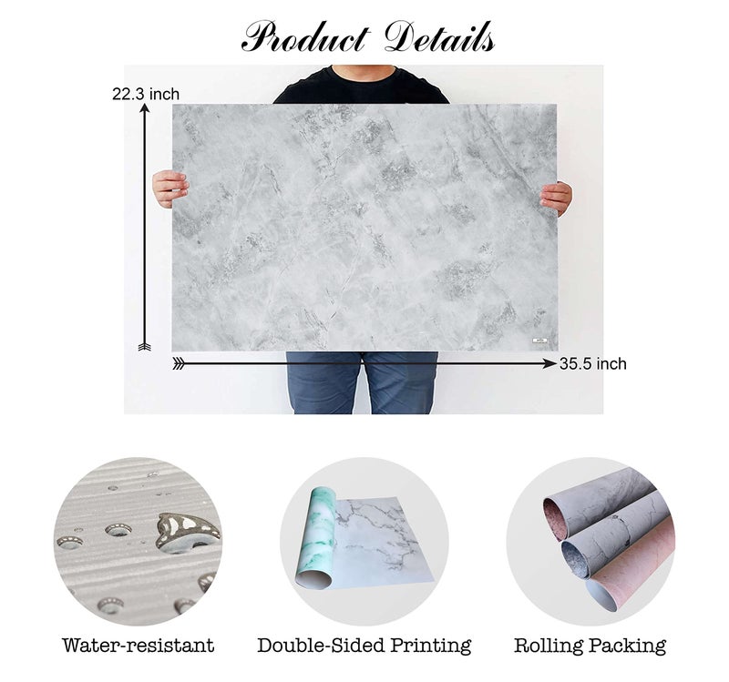Print Master India Premium Flatlay Tabletop Photography Backdrop Background, Double Sided Waterproof Paper for Food, Small Product Professional Photo Shoot (56x90cm, Pack of 4) 8 Designs (March) - Image 2
