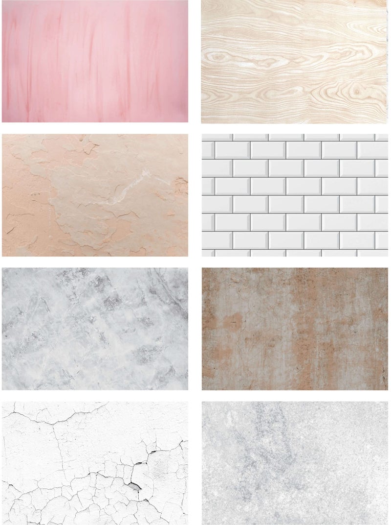 Print Master India Premium Flatlay Tabletop Photography Backdrop Background, Double Sided Waterproof Paper for Food, Small Product Professional Photo Shoot (56x90cm, Pack of 4) 8 Designs (March) - Image 1