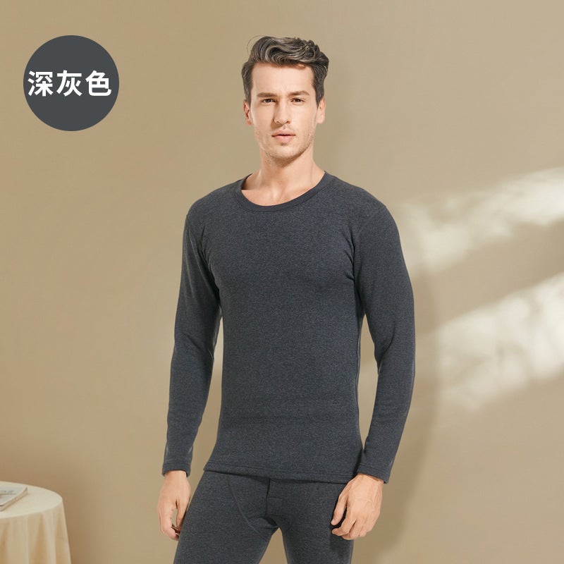Silk Cashmere Thermal Underwear Plus Velvet Padded Suit Men'S Sanding Autumn Clothes Autumn Pants Men'S - Image 1