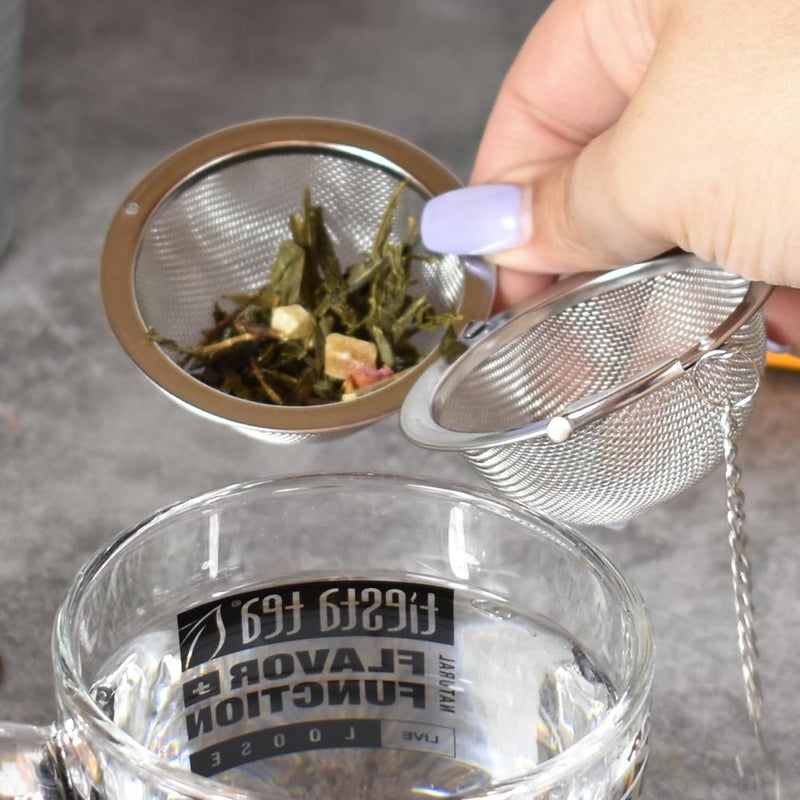 Tiesta Tea Small Stainless Steel Infuser Ball for Loose Leaf, Reusable Strainer with Extra Fine Mesh & Chain, Single Cup Steeper, Ideal for Hot & Iced Brewing, Holds 1 TBSP of Tea - Image 5
