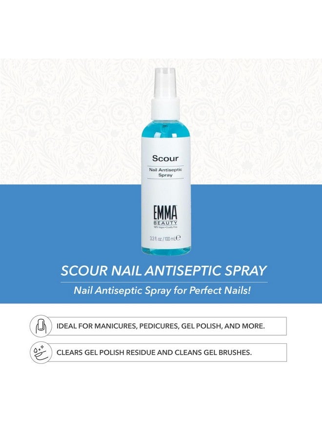 EMMA BEAUTY EMMA Beauty Scour Nail Antiseptic Spray, Nail Surface Cleanser and Cleaning Solution, 12+ Free Formula, 100% Vegan & Cruelty-Free, 3.3 oz.  - Image 3