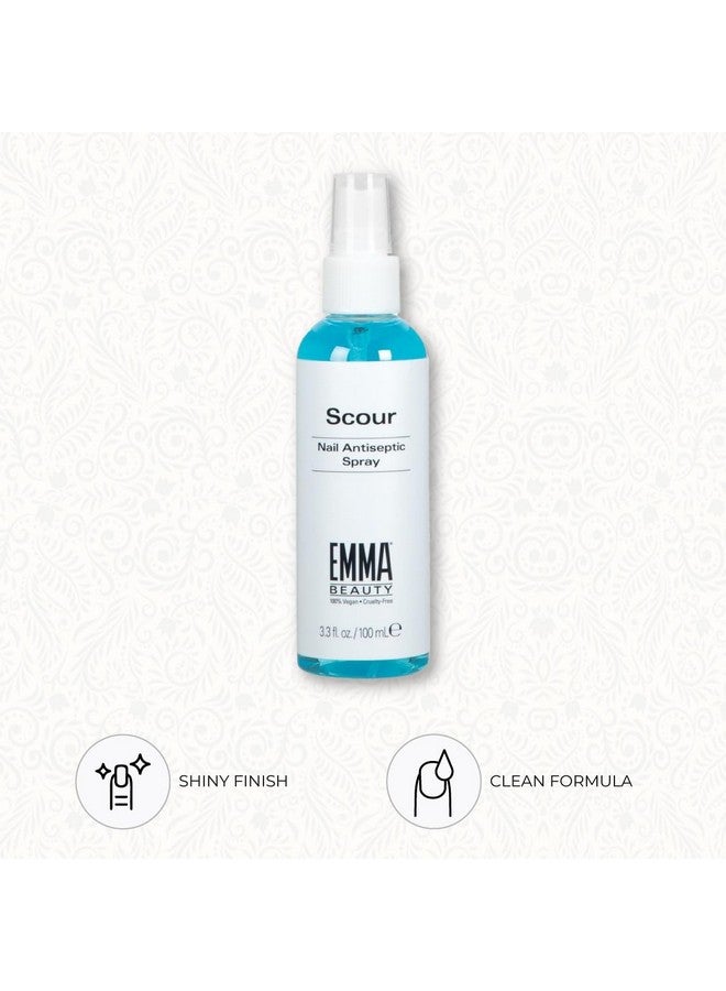EMMA BEAUTY EMMA Beauty Scour Nail Antiseptic Spray, Nail Surface Cleanser and Cleaning Solution, 12+ Free Formula, 100% Vegan & Cruelty-Free, 3.3 oz.  - Image 4