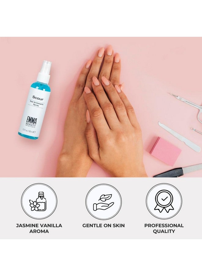 EMMA BEAUTY EMMA Beauty Scour Nail Antiseptic Spray, Nail Surface Cleanser and Cleaning Solution, 12+ Free Formula, 100% Vegan & Cruelty-Free, 3.3 oz.  - Image 5