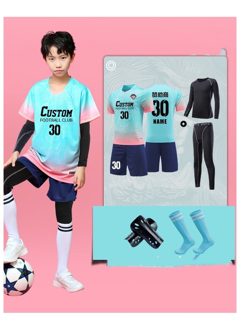 KUYING Children's High Elasticity Tight Fitting Clothing Sports Fitness Set Quick Drying Training Suit 