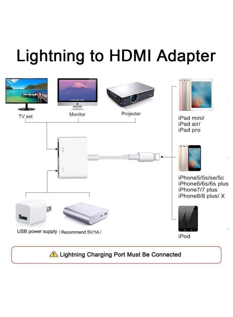ELTRAZONE [Apple MFi Certified] Lightning to HDMI Digital AV Adapter,1080P Video & Audio Sync Screen Converter AV Adapter with Charging Port for iPhone HDMI Converter to HD TV/Projector/Monitor Support All iOS  - Image 4