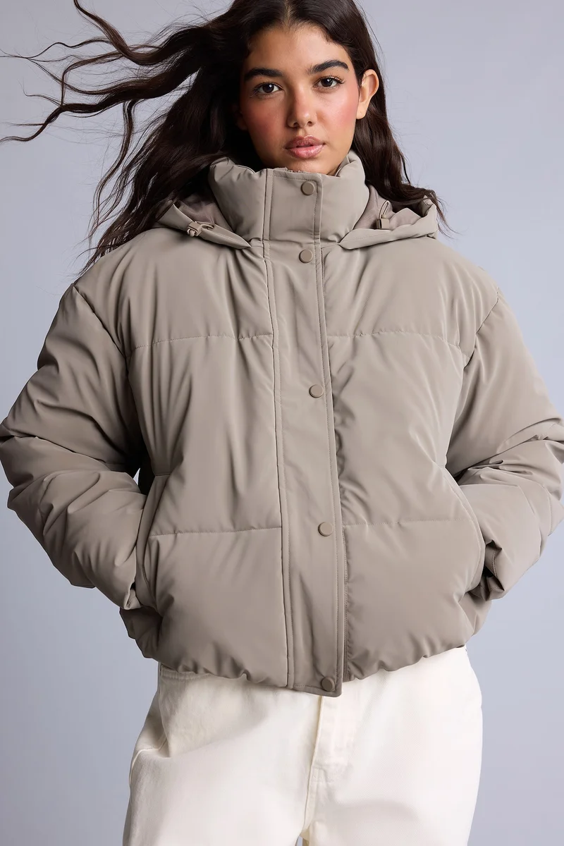 Regular Fit Water-Repellent Hooded Puffer Jacket