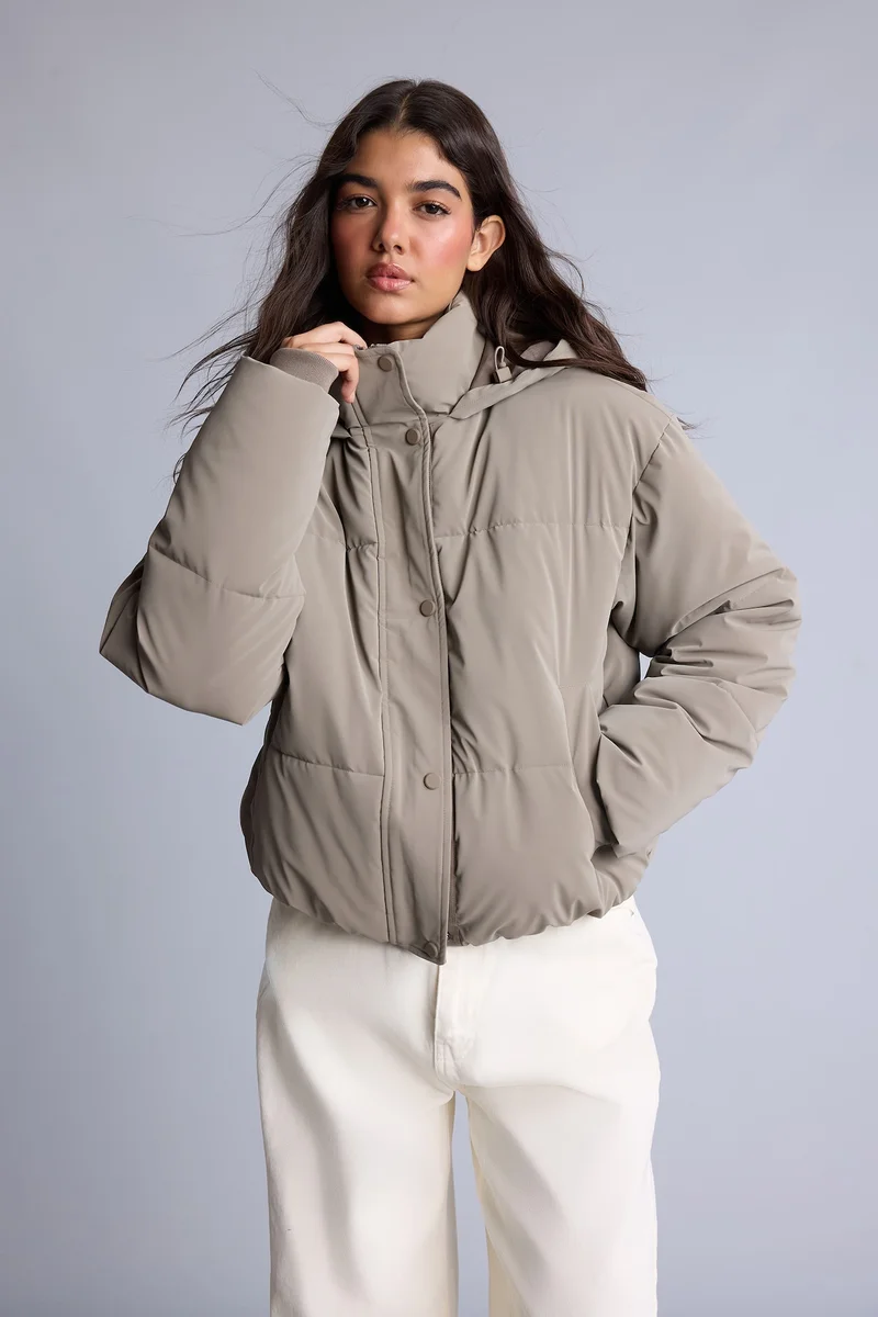 Defacto  Regular Fit Water-Repellent Hooded Puffer Jacket for Women | Best Price UAE