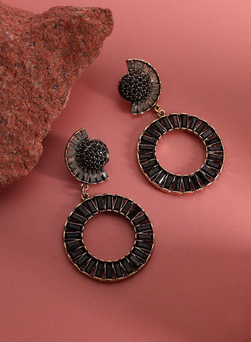 Sohi  Crystal Circular Artificial Drop Earring Jewellery for Women | Best Price UAE