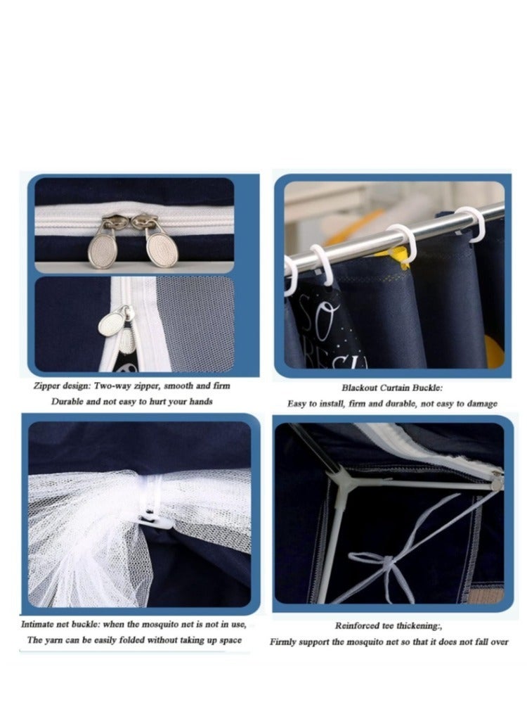 Y&D Bed Canopy Tents Curtain Blackout Curtain Single Bed Tent Curtain Student Shading Cloth Bed Canopy Mosquito Net Student Sleep Privacy Protection - Image 5