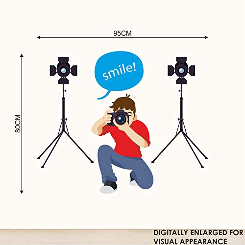 StickMe 'Photo Shot - Smile - Photography - Studio - Wall Sticker' -SM958 (Multi Colour, Vinyl - 95cm X 80 cm) - Image 5