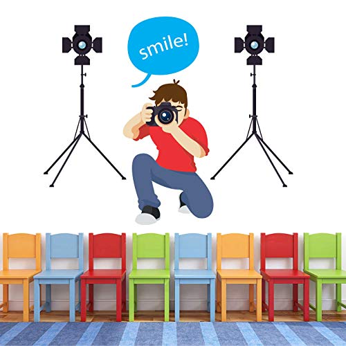 StickMe 'Photo Shot - Smile - Photography - Studio - Wall Sticker' -SM958 (Multi Colour, Vinyl - 95cm X 80 cm) - Image 4