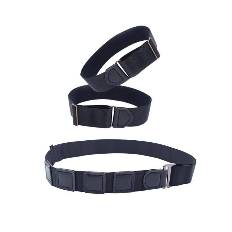1 Set Shirt Stay Crinkle-resistant Belt and Shirt Armband for Women Men (Alloy Buckle Spell Leather) - Image 3