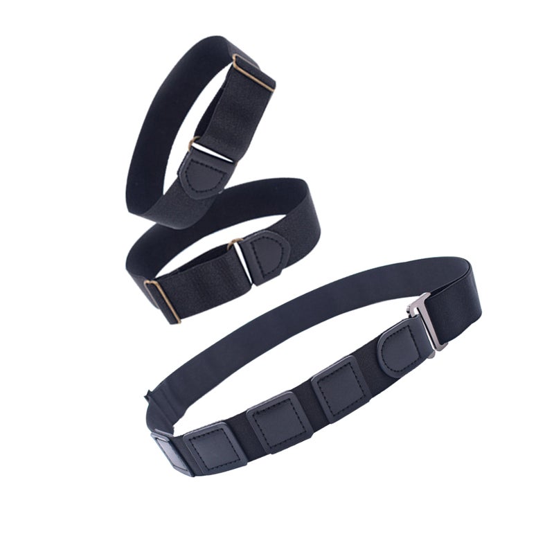 1 Set Shirt Stay Crinkle-resistant Belt and Shirt Armband for Women Men (Alloy Buckle Spell Leather) - Image 2