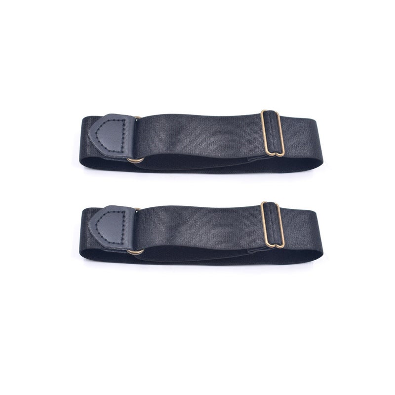 1 Set Shirt Stay Crinkle-resistant Belt and Shirt Armband for Women Men (Alloy Buckle Spell Leather) - Image 5
