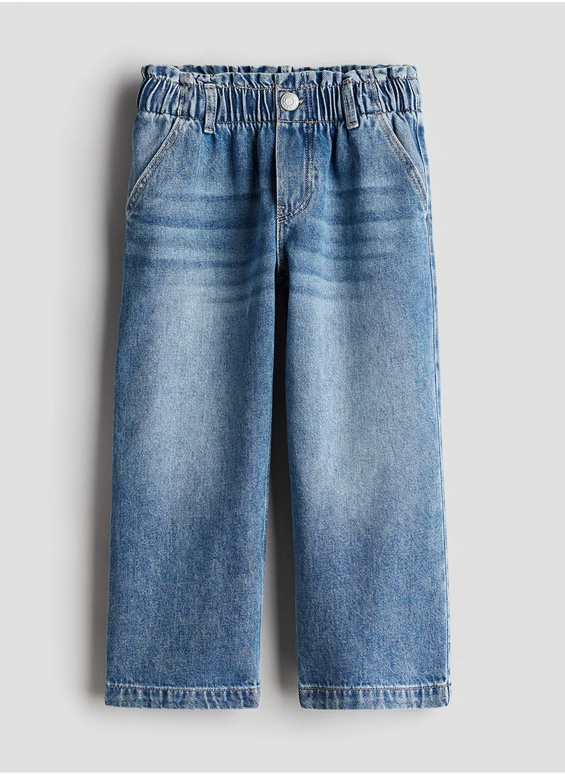 H&M Wide Leg Paper Bag Jeans