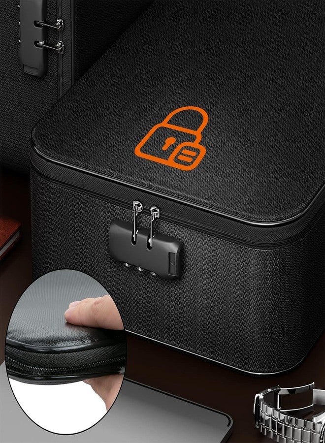 NETIZEN تقدم NETIZEN حقيبة تنظيم مستندات السفر ذات طبقتين مع قفل أمان وسحاب، حقيبة مستندات، ملف منظم للمستندات، مجلدات ملفات للمستندات، ملف مستندات (أسود، طبقتين) - Image 4