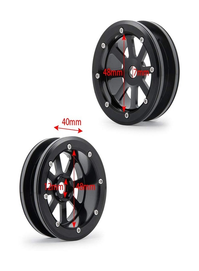 MOHERO 2.2” Alloy Beadlock 1/10 RC Wheel Rims For RC Crawler Axial Wraith Car (Black) - Image 5