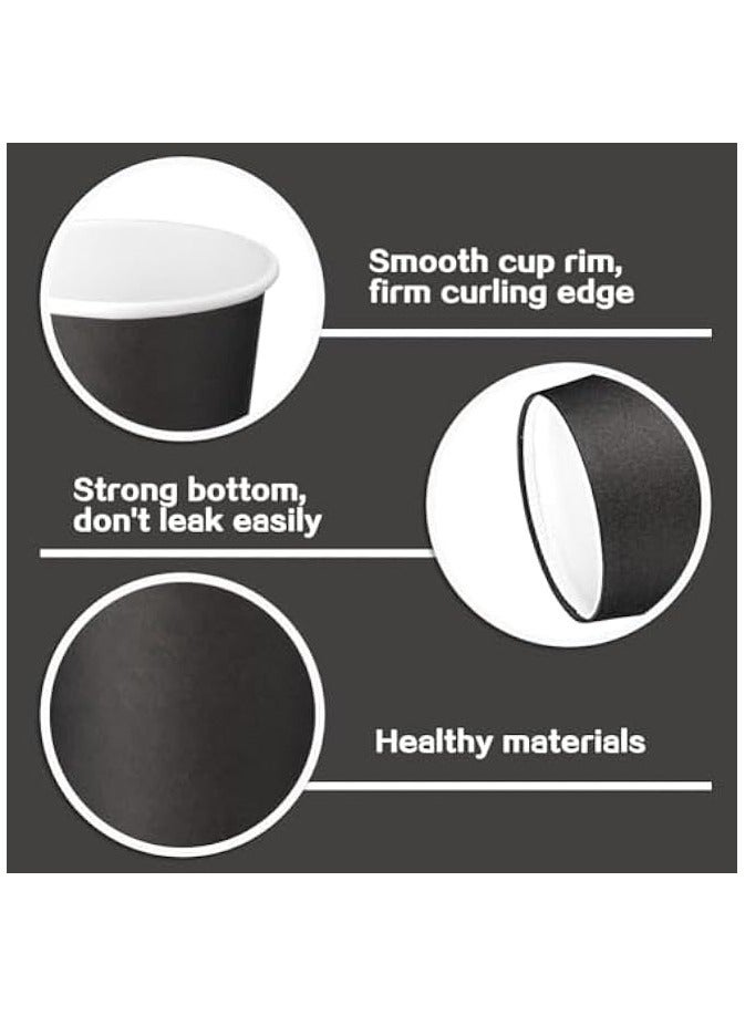 جرين تايجر أكواب ورقية 8 أونصة (50 عبوة) أكواب قهوة سوداء للاستعمال مرة واحدة للمشروبات الساخنة والباردة - أكواب ورقية سعة 240 مل - عبوة مكونة من 50 قطعة - Image 3