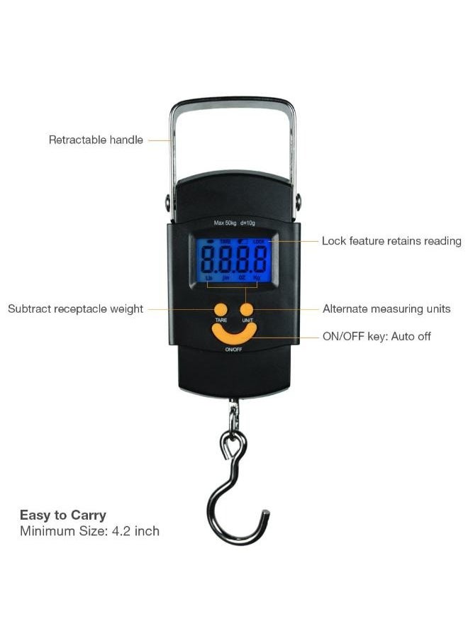 EasyLife - Electronic Hanging Scale 50kg 10g Digital Scale Fishing Luggage Travel Weighting Steelyard Hook - Image 1