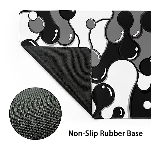 aportt Black White Grey Mouse Pad XL Anime Cool Geometric Japanese Extended Desk Mat 80X30cm Non-Slip Rubber Base Stitched Edge Large Mousepad for Desk Gaming Laptop Desktop,31.5×11.8 Inch - Image 3