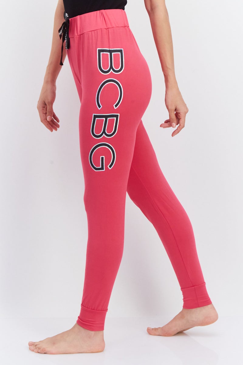 BCBGeneration Women Metallic Brand Logo Pyjama, Pink - Image 3