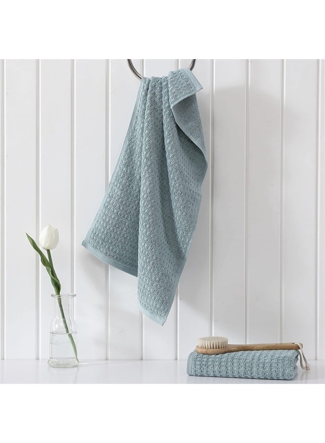 TOMMY Bahama Hand Towel Set, Highly Absorbent Cotton Bathroom Decor, Low Linting & Fade Resistant (Northern Pacific Turquoise, 2 Piece) - Image 3