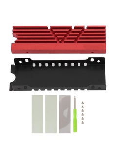 Thoraya M.2 NVME 2280 SSD Heatsink Support Single Double Sided Cooling SSD Heatsink with Thermal Silicone Pads for PC for PS5 for PS5 Slim Red  - Image 1