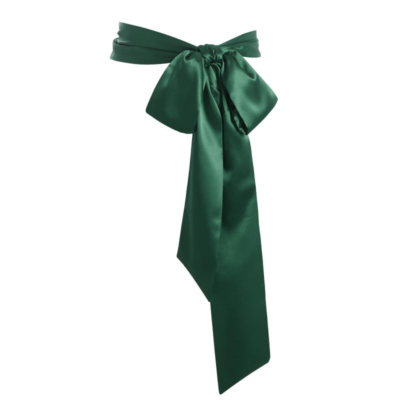 obmwang Wedding Satin Sash Belt for Special Occasion Dress Bridal Sash 4'' Wide Double Side, Army Green - Image 1