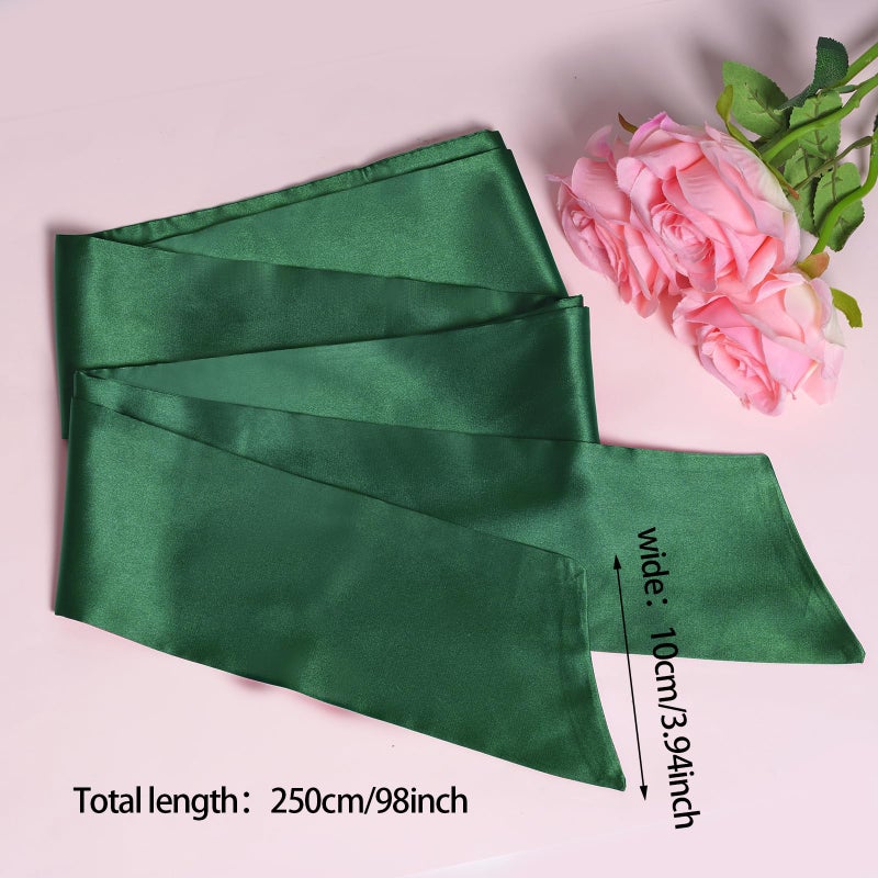 obmwang Wedding Satin Sash Belt for Special Occasion Dress Bridal Sash 4'' Wide Double Side, Army Green - Image 2
