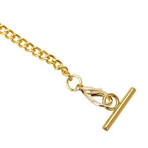 ManChDa Mens Pocket Watch Albert Vest Chain with T Bar & Lobster Clasps Watch Chain Link - Image 4