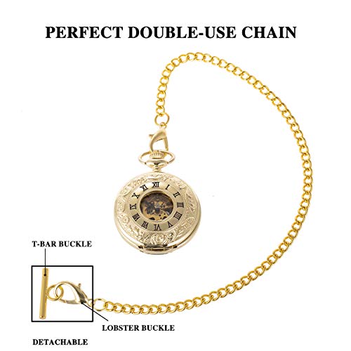 ManChDa Mens Pocket Watch Albert Vest Chain with T Bar & Lobster Clasps Watch Chain Link - Image 5